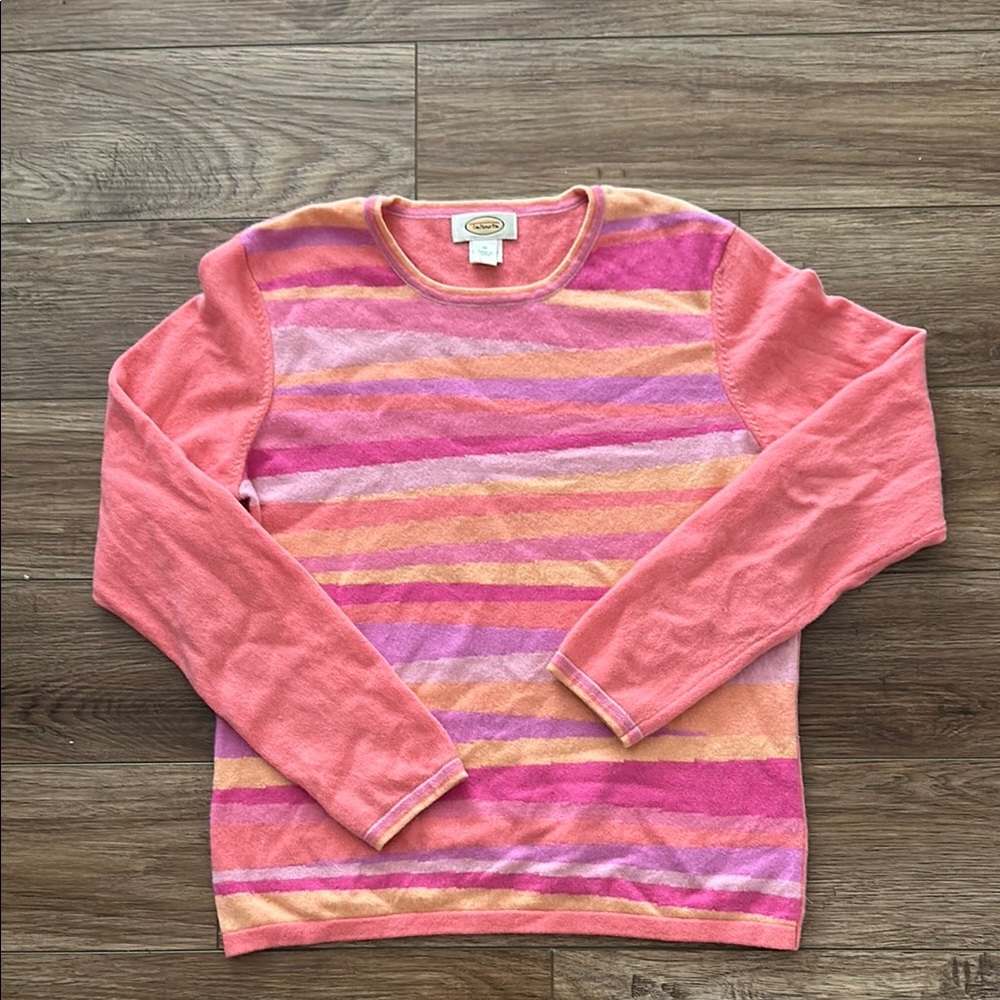 Talbots Vibrant Pink and Orange Knit Top